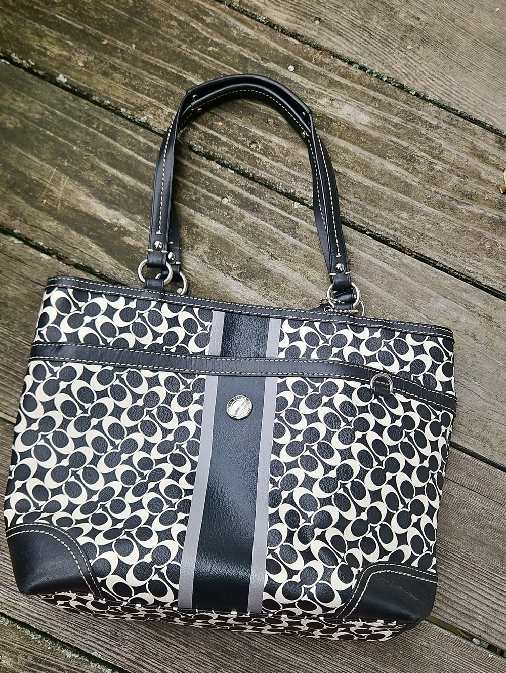 Vintage Coach Chelsea Heritag Signature Logo Tote